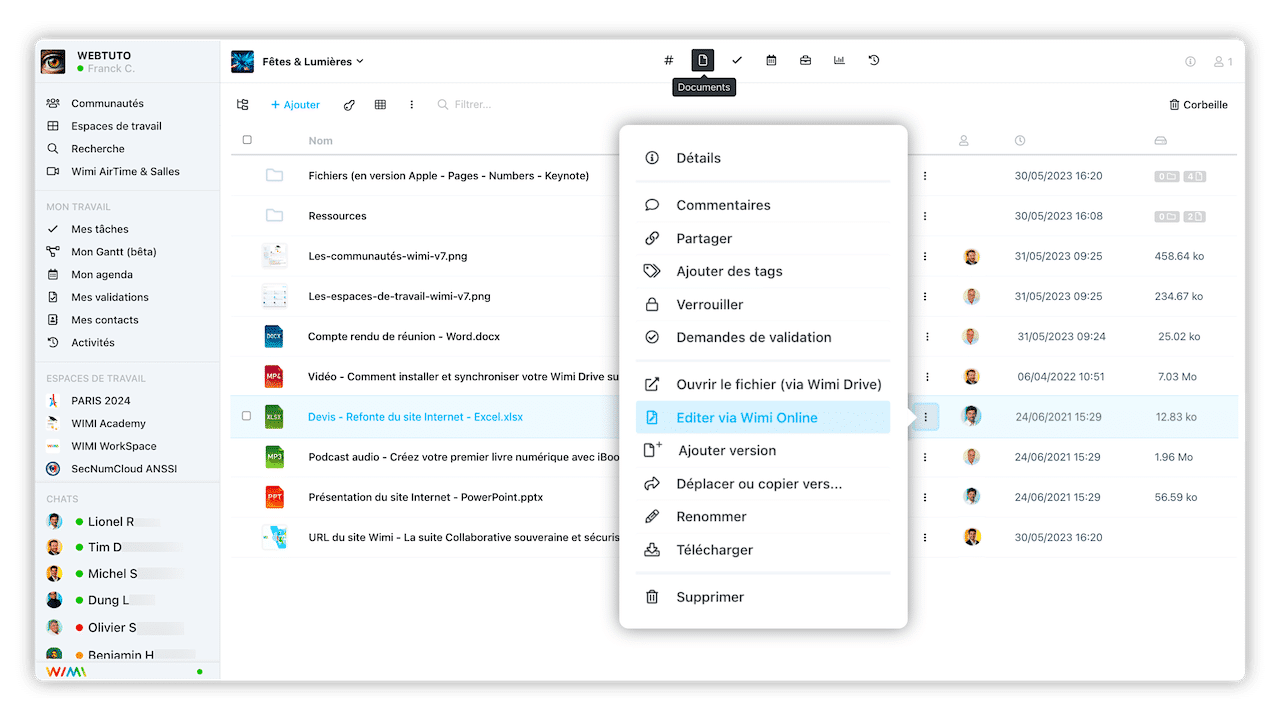 2 documents et drive wimi teamwork - Wimi