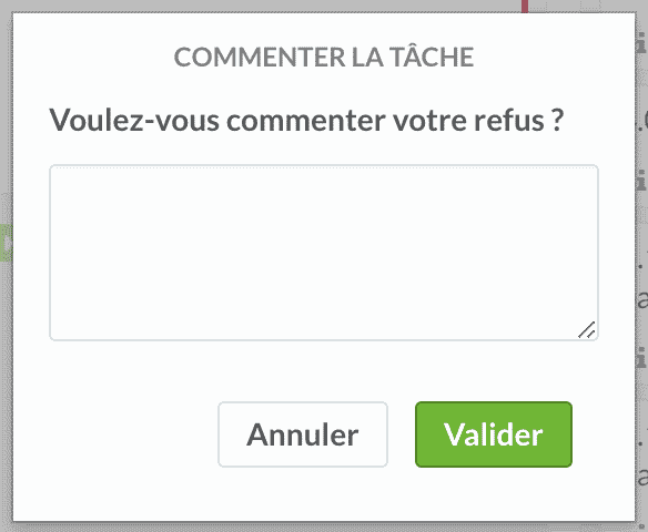 commentaire tache refusee wimi