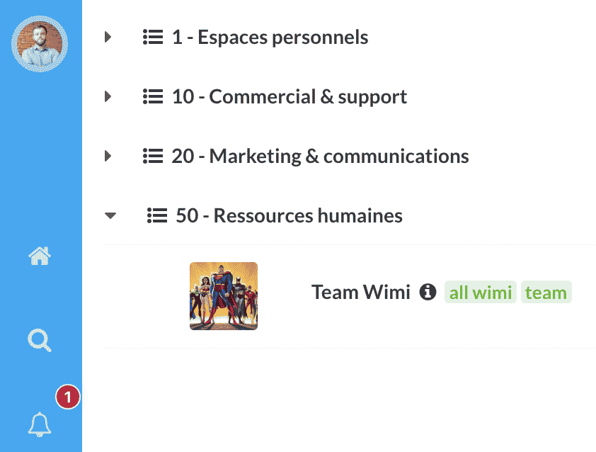 notification des activités sur wimi