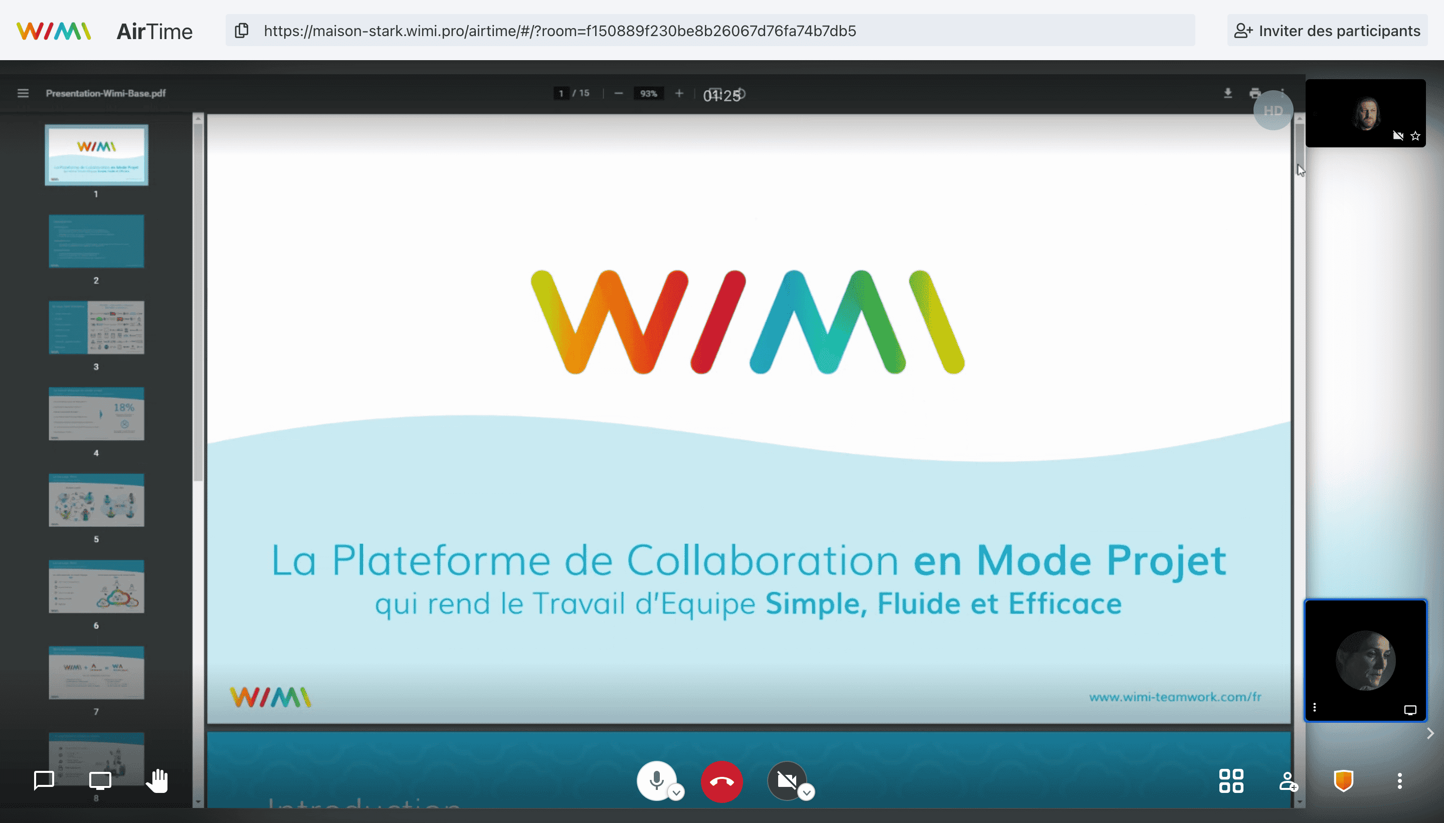 wimi air time visioconference partage ecran - Wimi